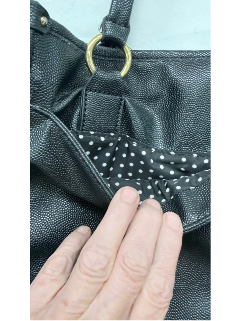 Women's Lulu Guinness Black Gold Tote Bag One Size